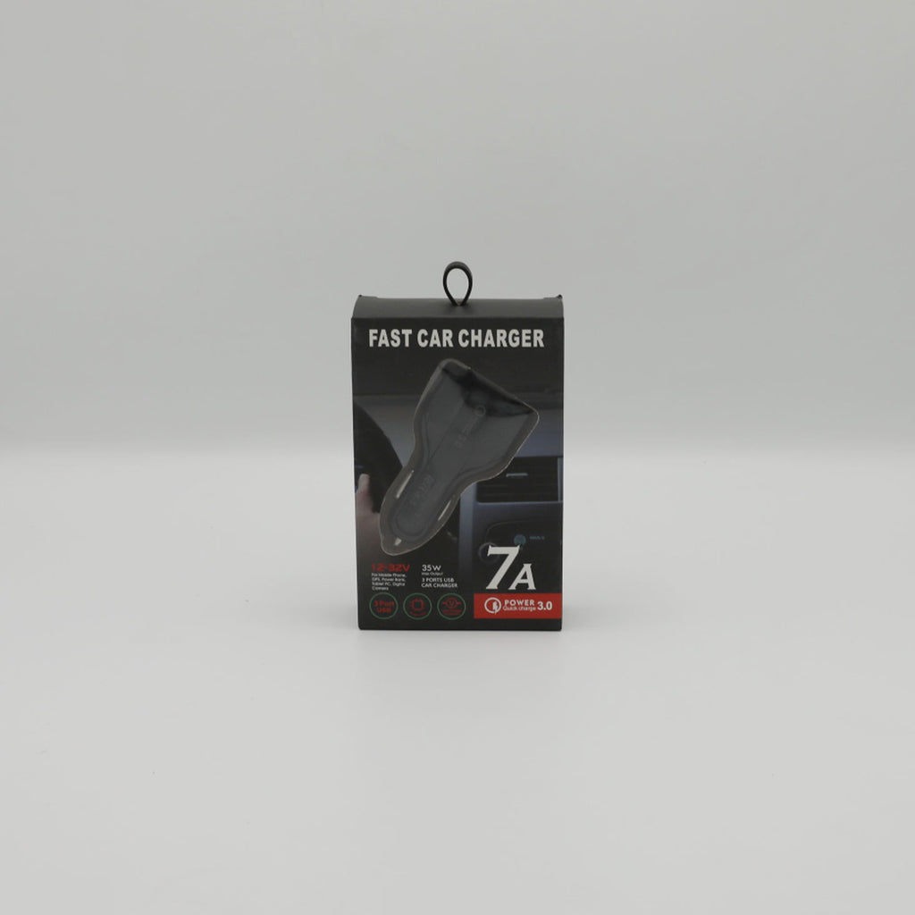 7A Car Fast Charger Black