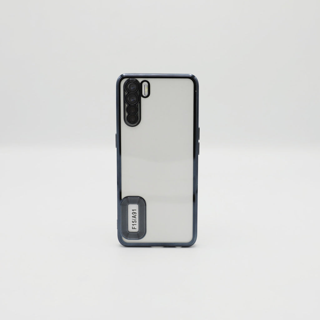 Oppo Mobile Pouch F15, A91 Black Transparent Back Rs 500