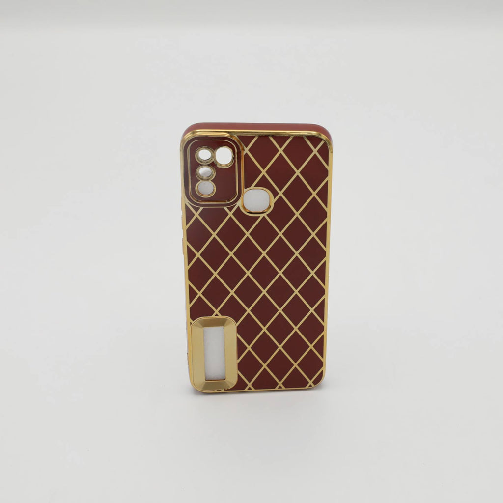 Infinix Mobile Pouch Hot10 Play Fancy Chrome Brown Rs 500