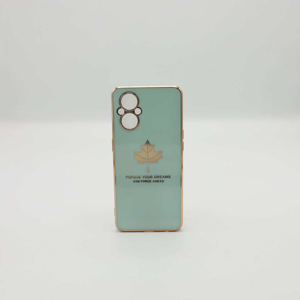 Oppo Mobile Pouch F21 Pro 5G Fancy Chrome Back Leaf Print See Green Rs 450