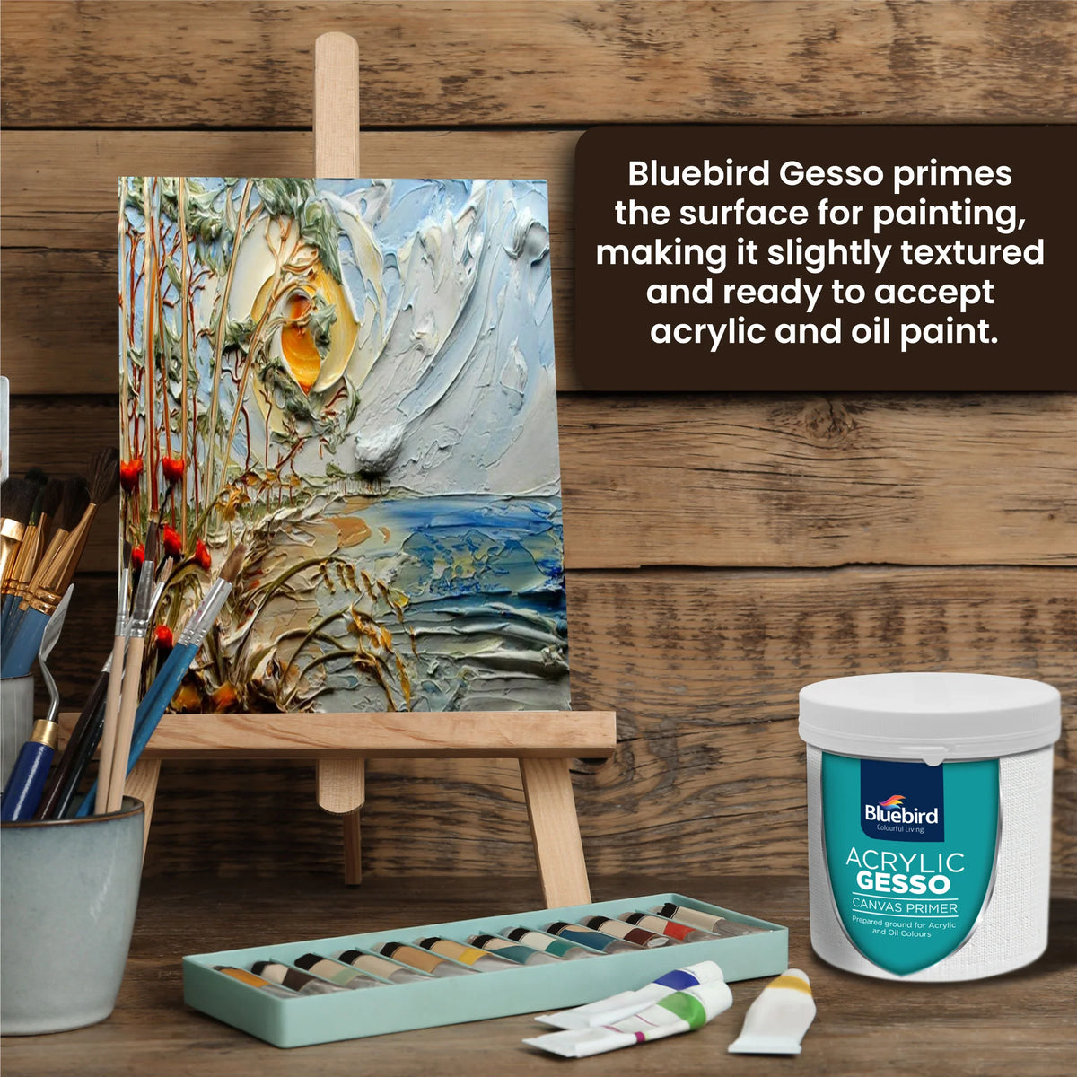 Acrylic Gesso 600 gm | White | White | Bluebird