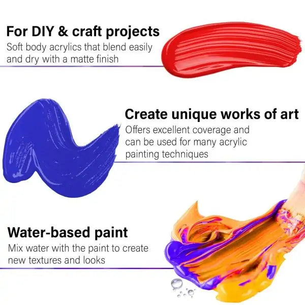 Fabric Paints 25 ml | Set of 6 | Pastel