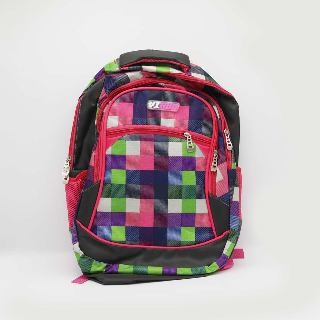 Vibrant Geometry: Multicolor Square Pattern Bag