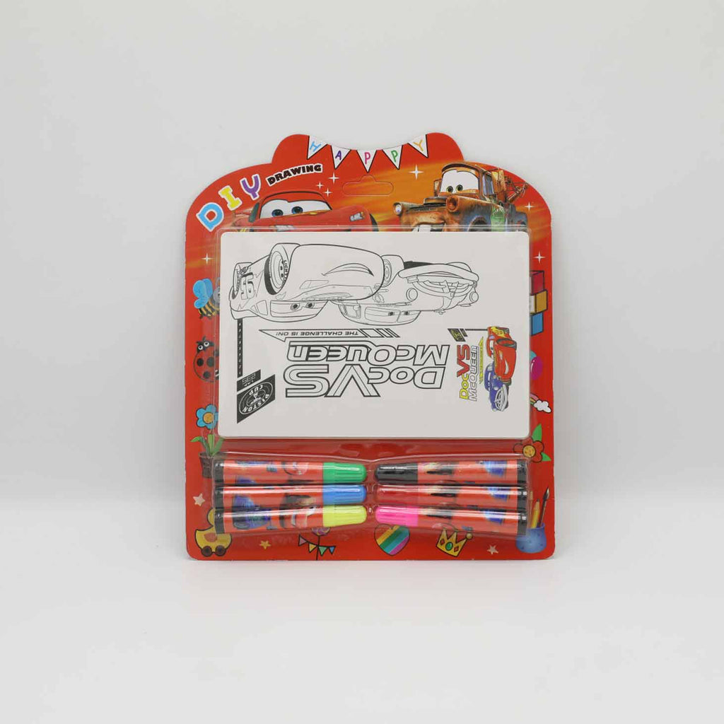Gift Set Drawing Book With Markers Car No 8006