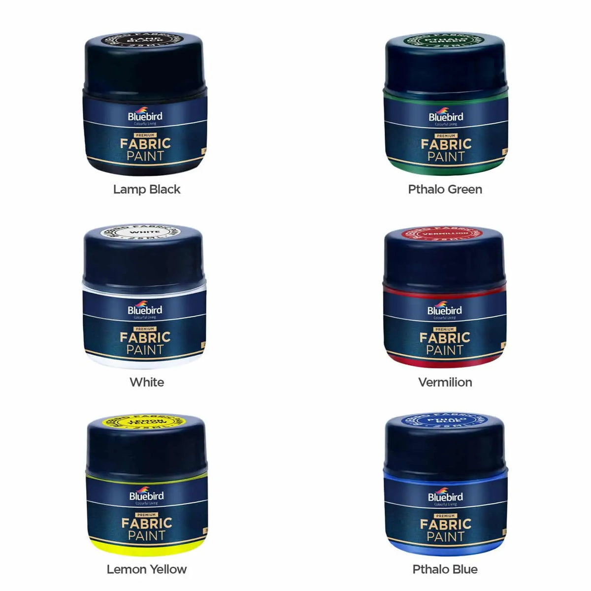 Fabric Paints 25 ml | Set of 6 | Primary