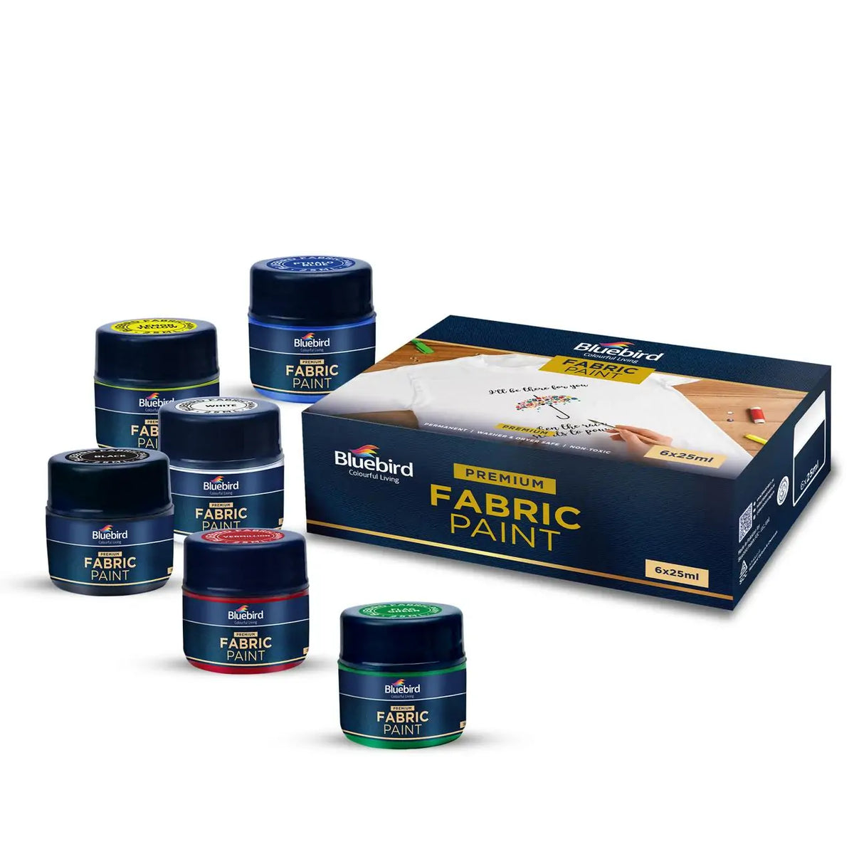 Fabric Paint 25 ml | Primary Vermilion | Bluebird