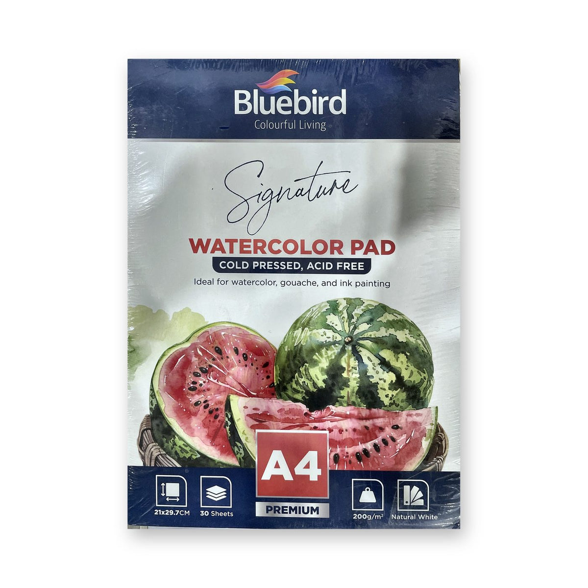 Bluebird Signature Watercolor Pad A4 | 200gsm Cold Pressed | 30 Sheets | Watercolor, Gouache & Ink