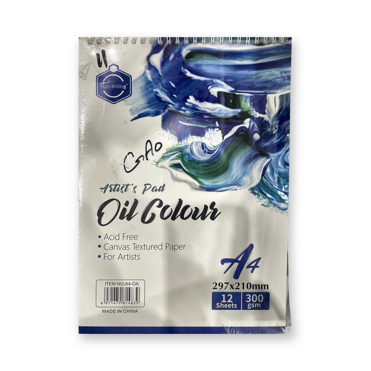 Oil Colour Artist's Pad A4 12 Sheets | Keep Smiling | 300gsm Canvas Textured Acid-Free Paper