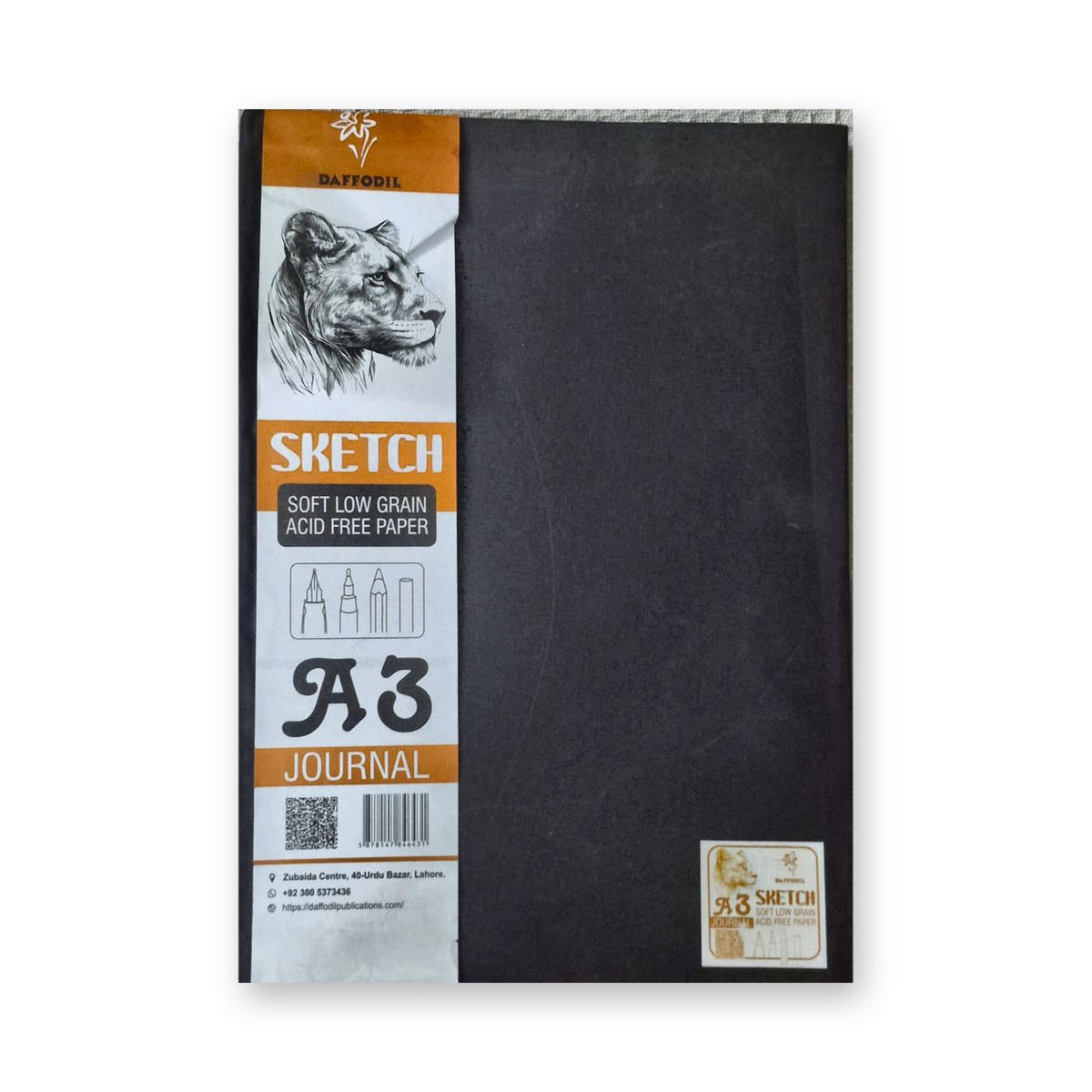 Daffodil Sketch Journal Hardbound | A4 & A3 | Black Cover | Soft Low Grain Acid-Free Paper