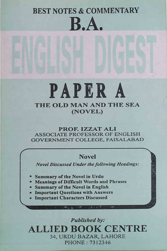 B.A English Digest Paper A The Old Man And The Sea (Key Book)