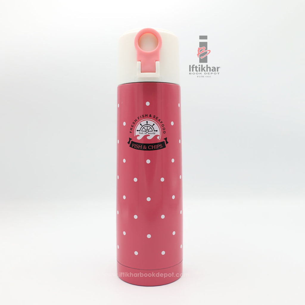 White Dotted Pink Hydro Flask (500ml)
