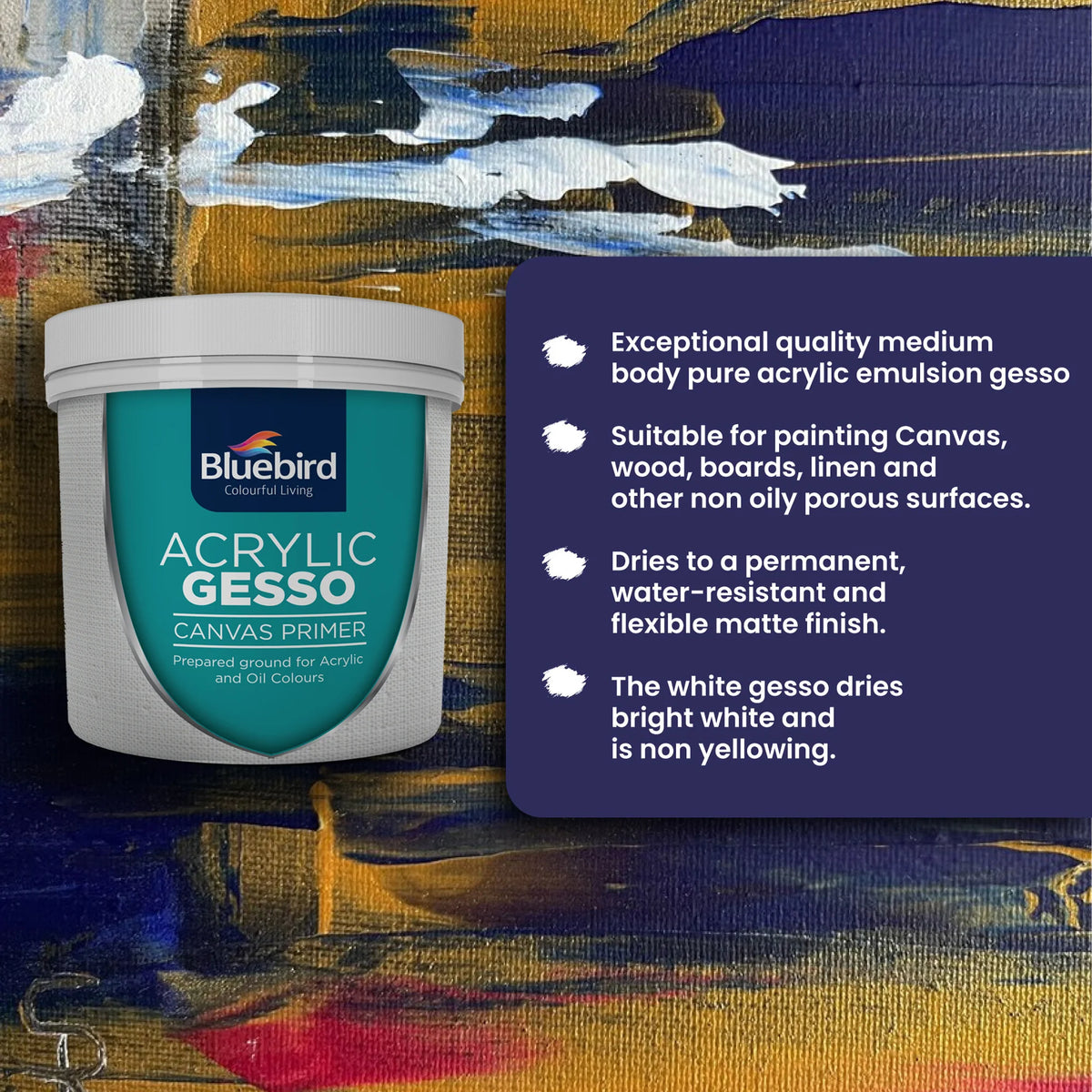 Acrylic Gesso 600 gm | White | White | Bluebird