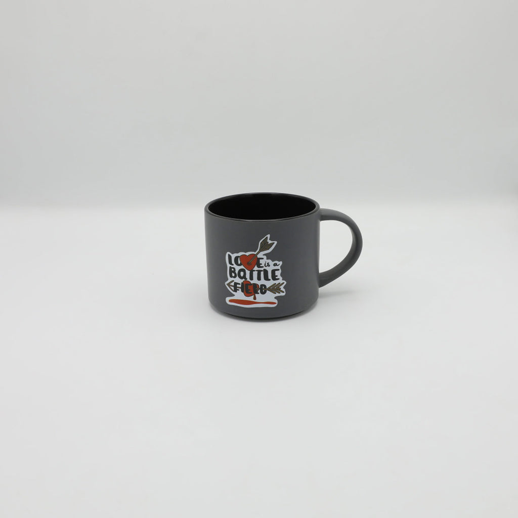 Love's Battlefield: Ceramic Mug in Gray