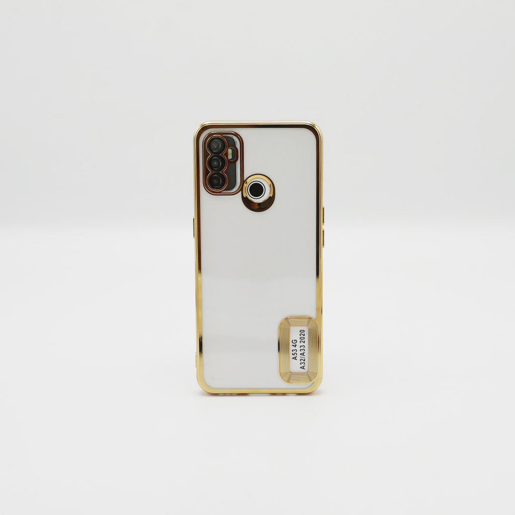 Oppo Mobile Pouch  A32, A33, A53 4G Golden Transparent Back Rs 500
