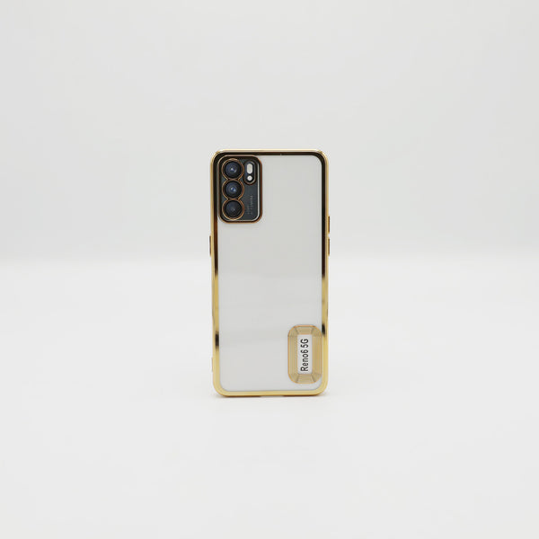 Oppo Mobile Pouch Reno 6 5G Golden Transparent Back Rs 500