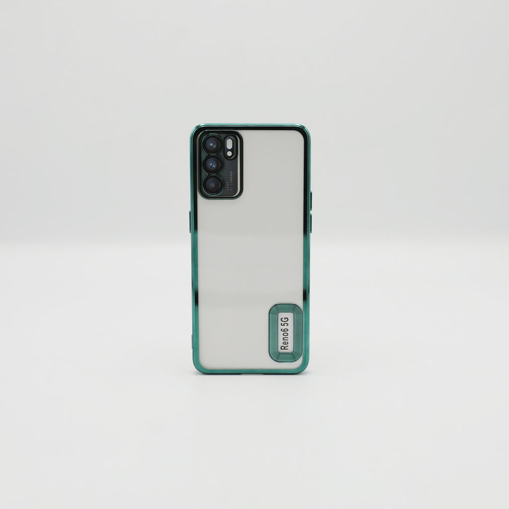 Oppo Mobile Pouch Reno 6 5G Green Transparent Back Rs 500