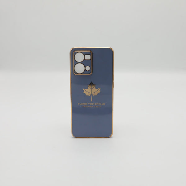 Oppo Mobile Pouch A57 4G 2022 Fancy Chrome Back Leaf Print Gray Rs 450