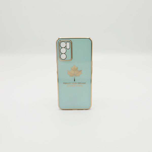 Oppo Mobile Pouch A16 Fancy Chrome Back Leaf Print See Green Rs 450