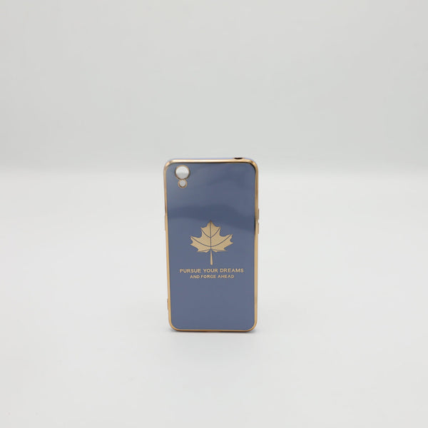 Oppo Mobile Pouch A37 Fancy Chrome Back Leaf Print Gray Rs 450