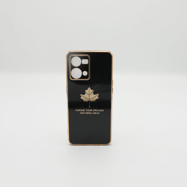 Oppo Mobile Pouch F21 Pro 4G Fancy Chrome Back Leaf Print Black Rs 450