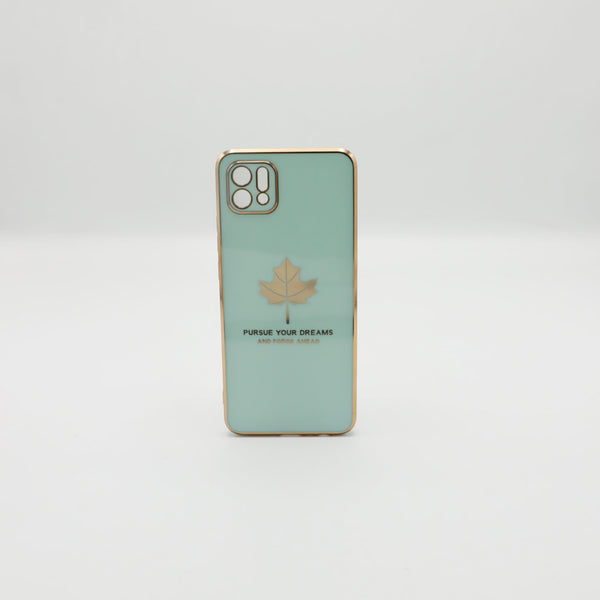 Oppo Mobile Pouch A16K Fancy Chrome Back Leaf Print See Green Rs 450