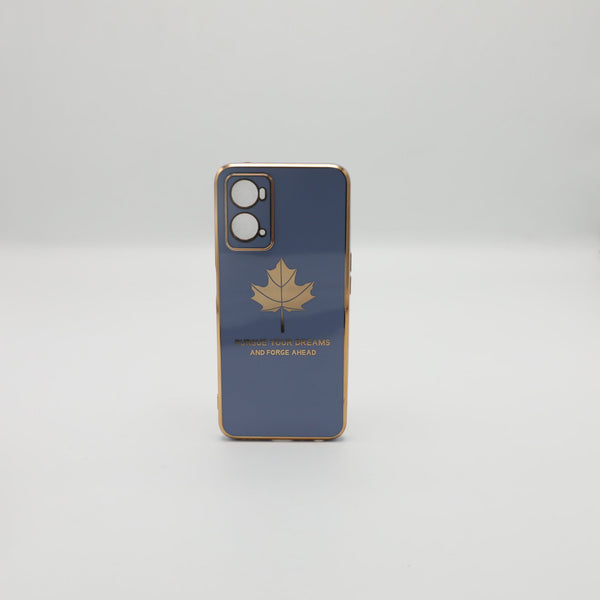 Oppo Mobile Pouch A76 4G Fancy Chrome Back Leaf Print Gray Rs 450