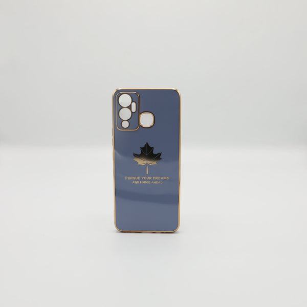 infinix Mobile Pouch Hot 12 Play Fancy Chrome Back Leaf Print Gray Rs 450