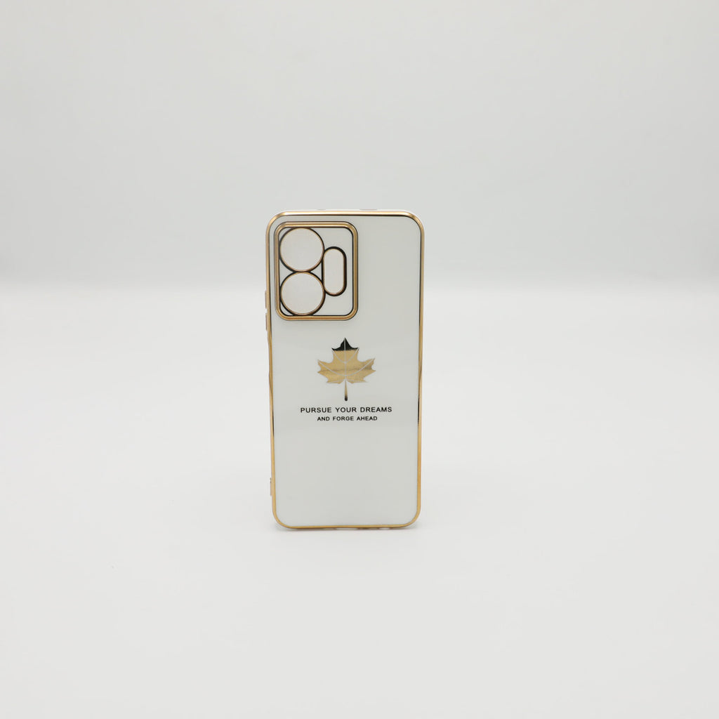 infinix Mobile Pouch Zero 20 Fancy Chrome Back Leaf Print White Rs 450