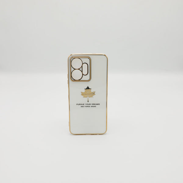 infinix Mobile Pouch Zero 20 Fancy Chrome Back Leaf Print White Rs 450