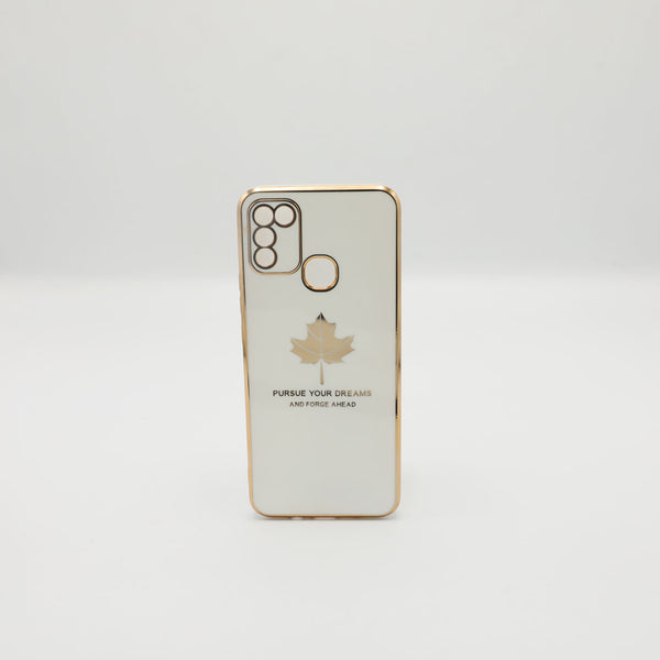 infinix Mobile Pouch Hot 10 Play Fancy Chrome Back Leaf Print White Rs 450