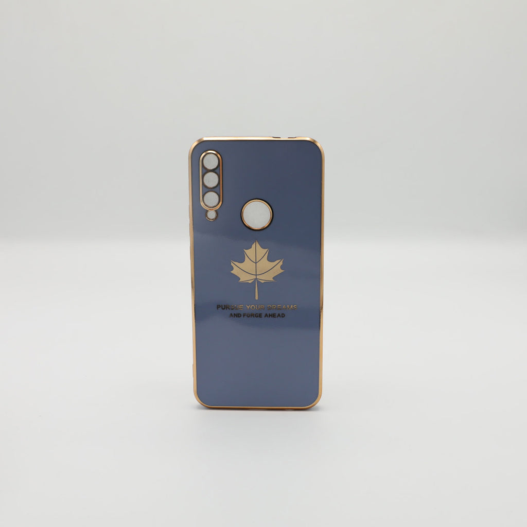 Huawei Mobile Pouch Y9 Prime 2019 Fancy Chrome Back Leaf Print Gray Rs 450