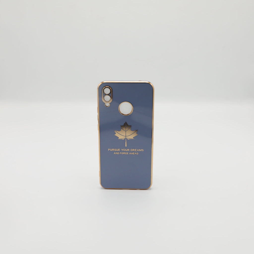 Huawei Mobile Pouch Nova 31 Fancy Chrome Back Leaf Print Gray Rs 450