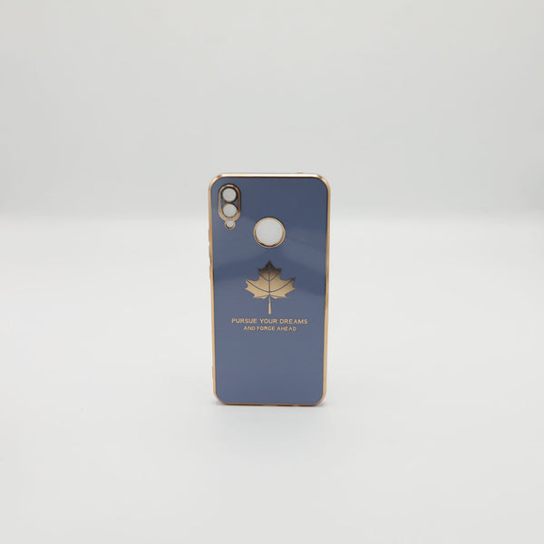 Huawei Mobile Pouch Nova 31 Fancy Chrome Back Leaf Print Gray Rs 450