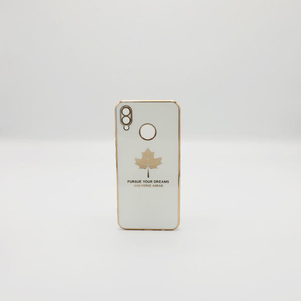 Huawei Mobile Pouch Nova 31 Fancy Chrome Back Leaf Print White Rs 450