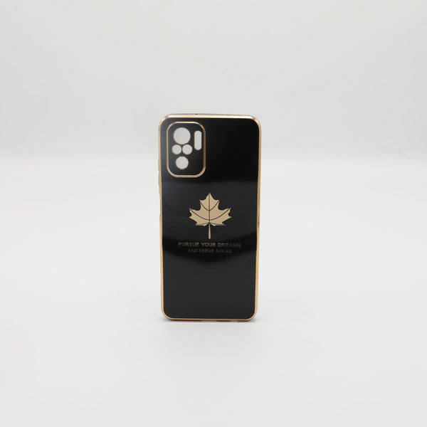 MI Mobile Pouch Note 10 4G Fancy Chrome Back Leaf Print Black Rs 450