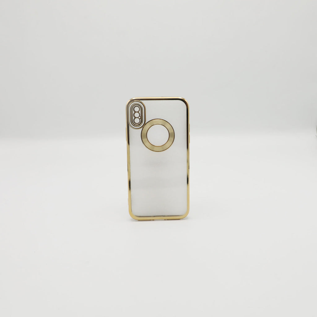 Iphone X Mobile Pouch Goden Transparent Back Rs 450