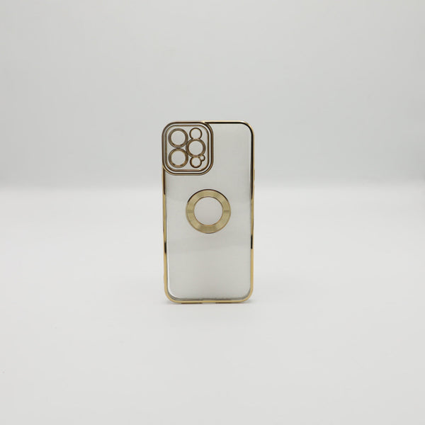 Iphone Mobile Pouch Iphone 12 Pro Max Golden Transparent Back Rs 450