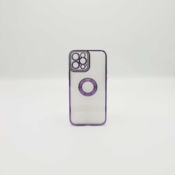 Iphone 12 Pro Max  Mobile Pouch Purple Transparent Back Rs 450