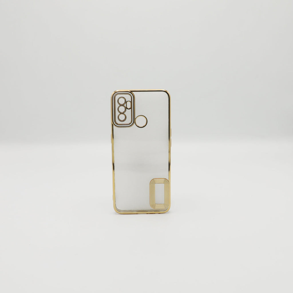 Oppo Mobile Pouch A53 Golden Transparent Back Rs 450