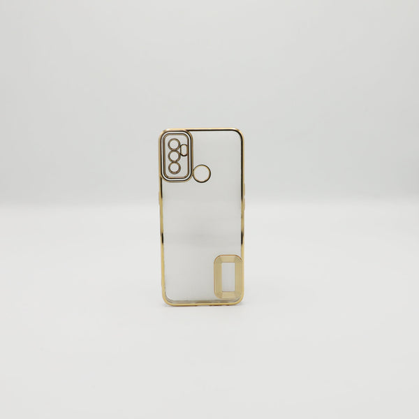 Oppo Mobile Pouch A53 Golden Transparent Back Rs 450