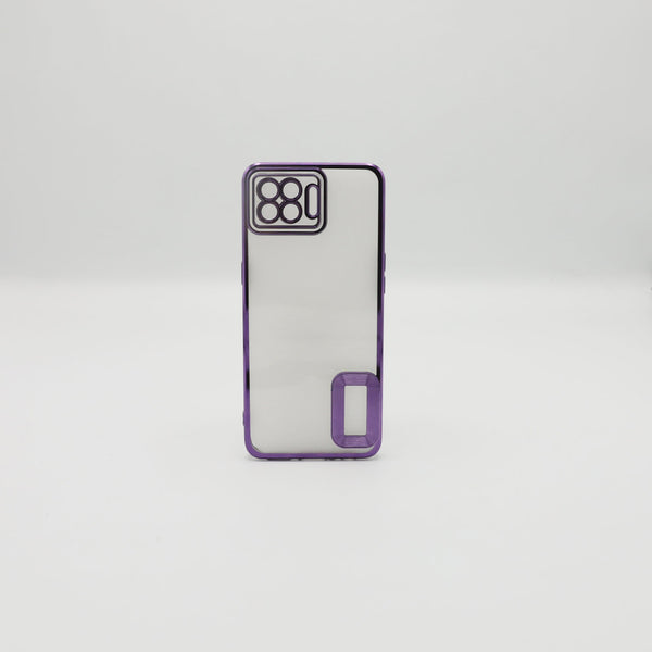 Oppo Mobile Pouch F17 Pro Purple Transparent Back Rs 450