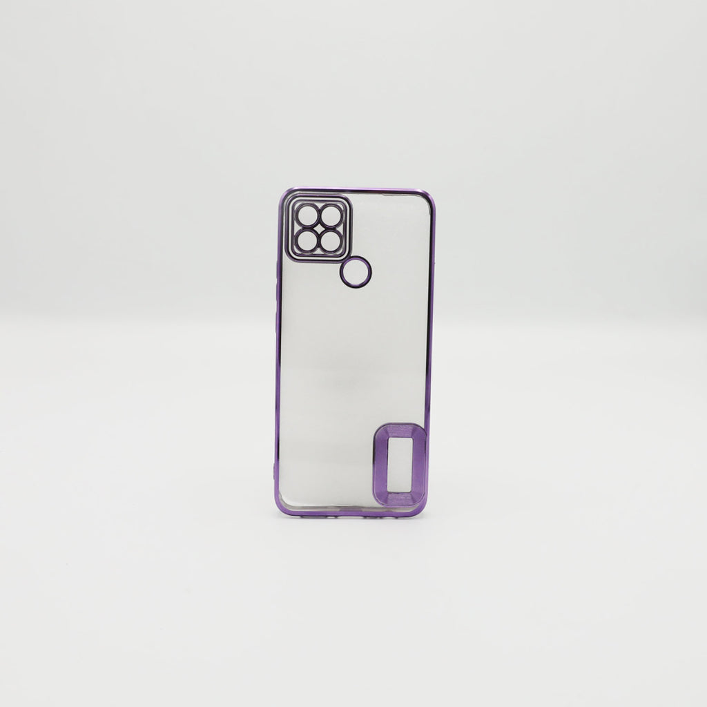 Oppo Mobile Pouch A15 Purple Transparent Back Rs 450