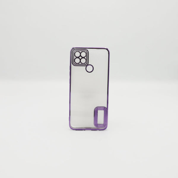 Oppo Mobile Pouch A15 Purple Transparent Back Rs 450