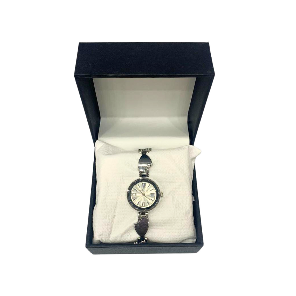 Ladies Wrist Watch In Stylish Sliver Band & Dial