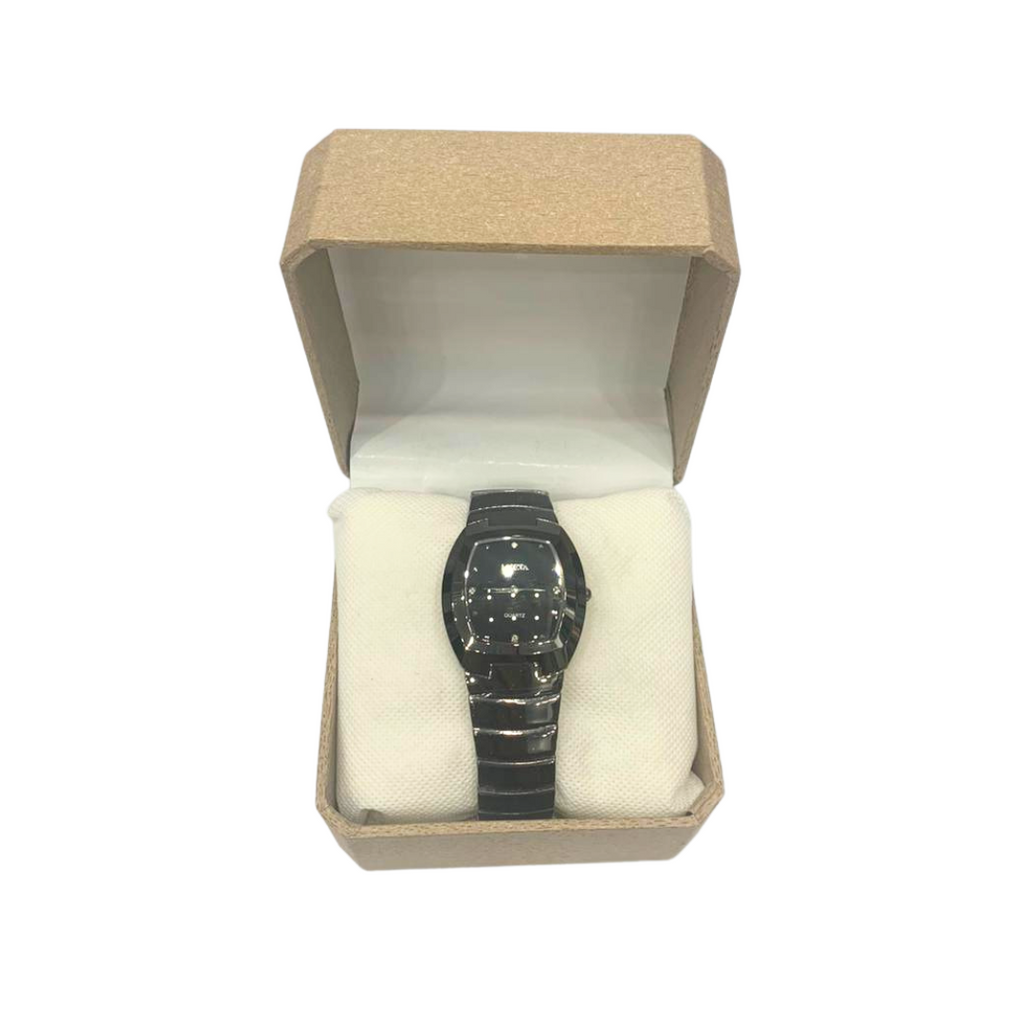 Black Wrist Watch for Men in Oval Shape Dial