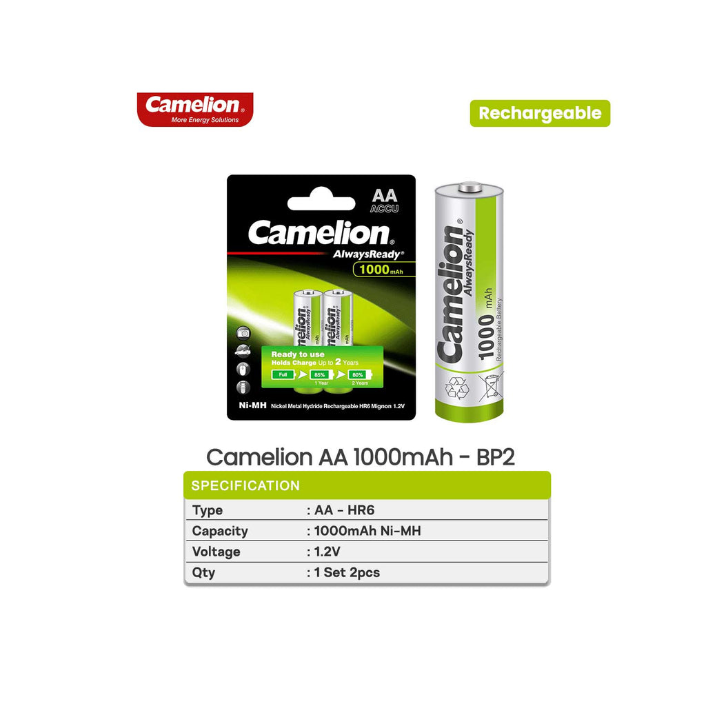 Camelion Cell AA Always Ready Rechargable Pack Of 2 Cell Rs 750
