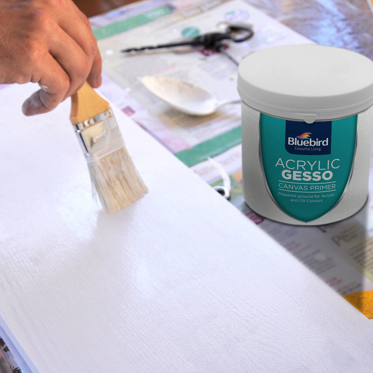 Acrylic Gesso 600 gm | White | White | Bluebird