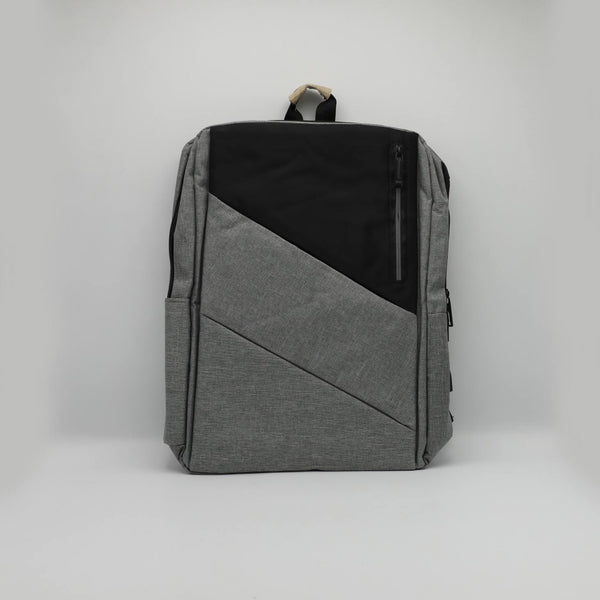 Sleek Harmony: Gray and Black-Colored College Bag