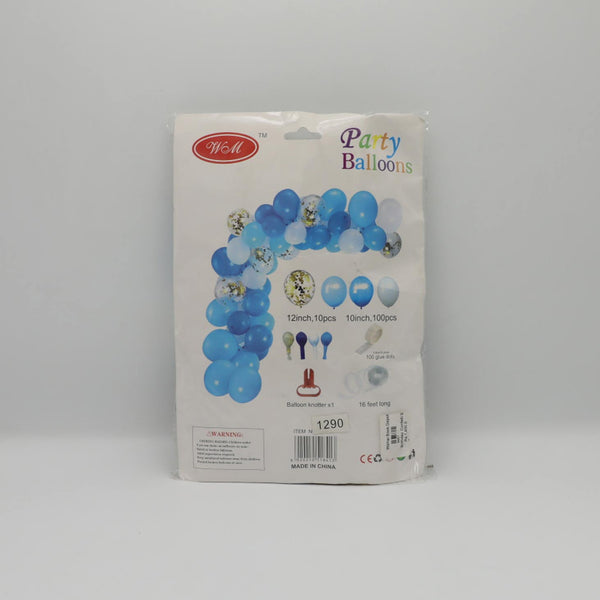 Birthday Confetti Balloon No 1290 ( Blue Light Blue White )