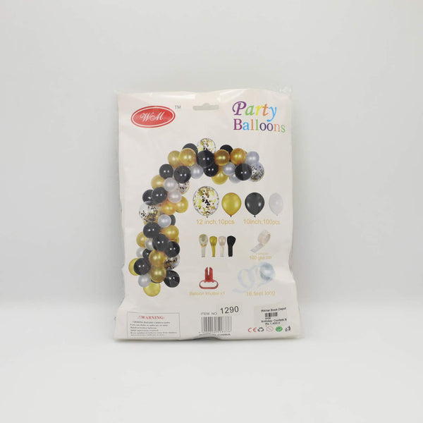 Birthday Confetti Balloon No 1290 ( Golden, Black & White )